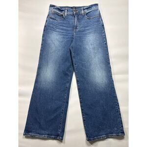 J.Crew Women's Wide-Leg Crop Blue Denim Jeans - Size 27 (28x26)